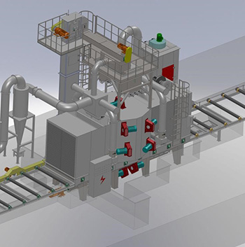 大型鋼結構輥道通過式拋丸清理機